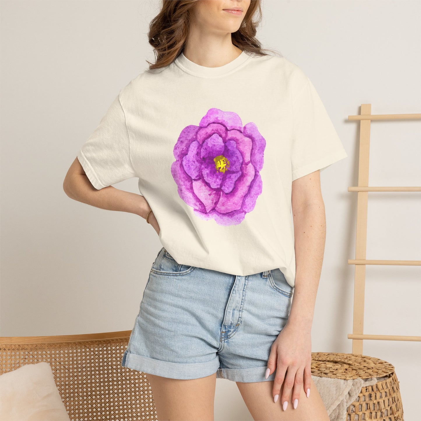 Floral Watercolor Chest Rose T-Shirt