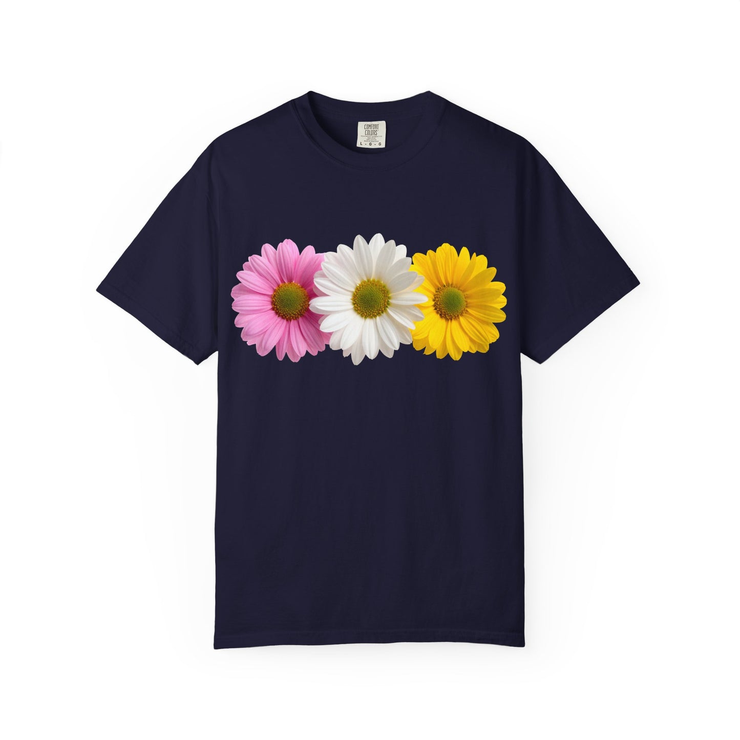 Daisy Trio T-Shirt — Pink White Yellow Floral Tee
