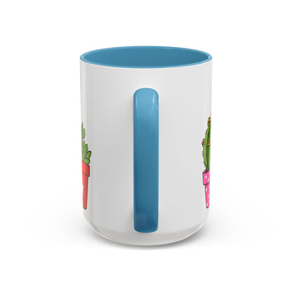 Cactus & Succulent Accent Coffee Mug — Cute Potted Plants 11/15oz