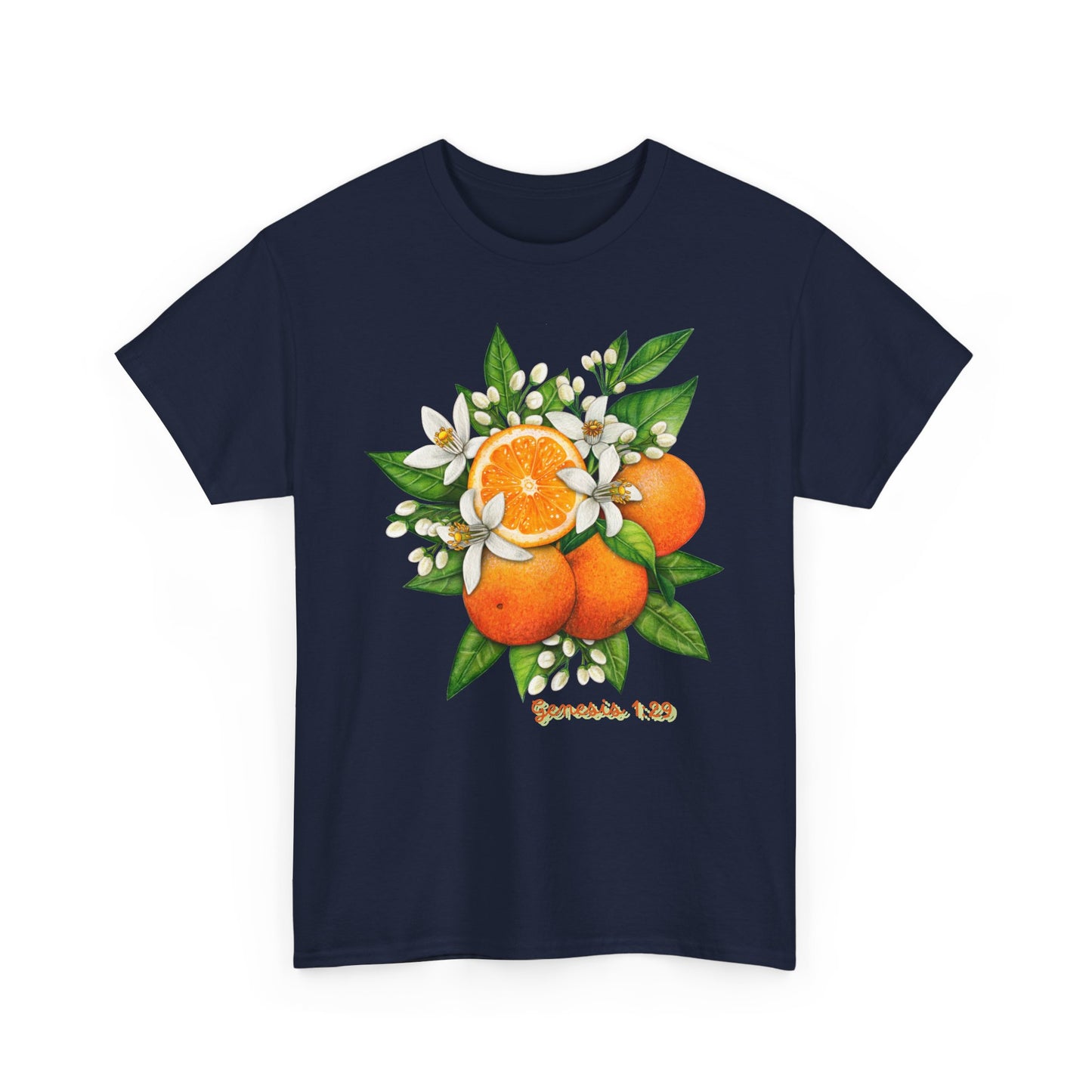 Orange Blossom Tee — Genesis 1:29 Fruit Illustration Shirt