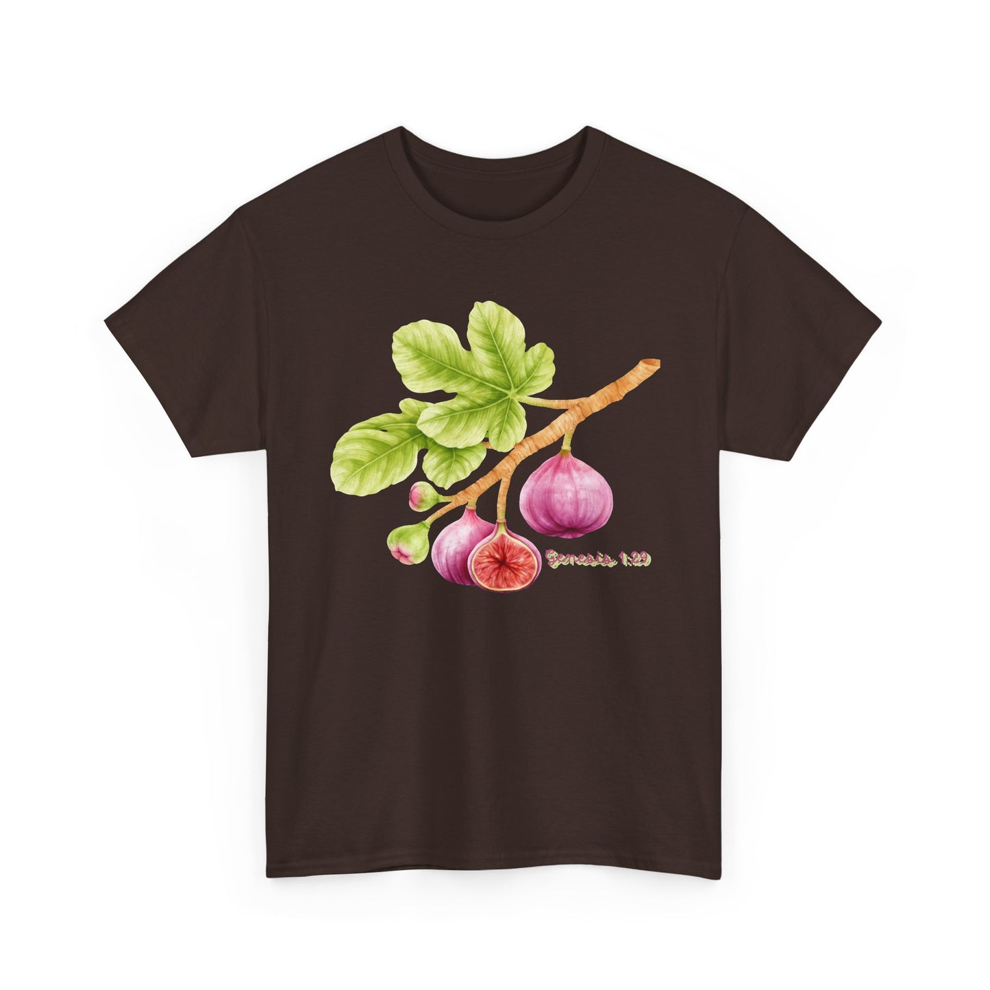 Fig Branch T‑Shirt — Botanical Fig Illustration Tee with Scripture (Genesis 1:29)