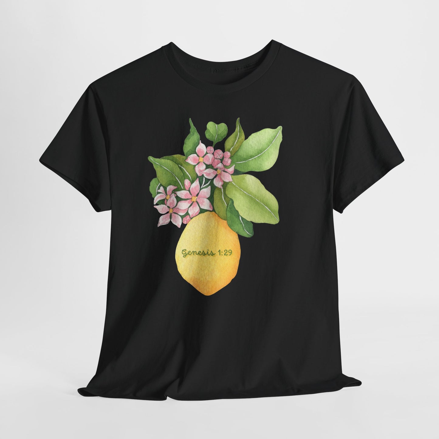 Lemon Blossom T-Shirt — Genesis 1:29 Floral Faith Tee