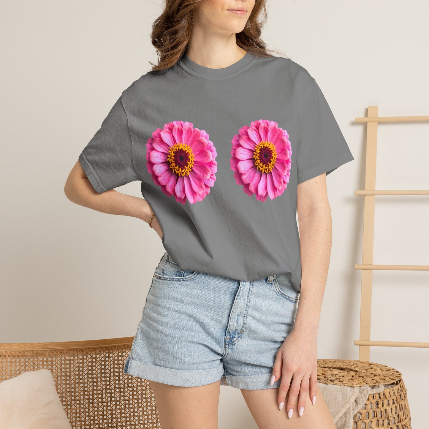 Pink Daisy Double Floral Tee