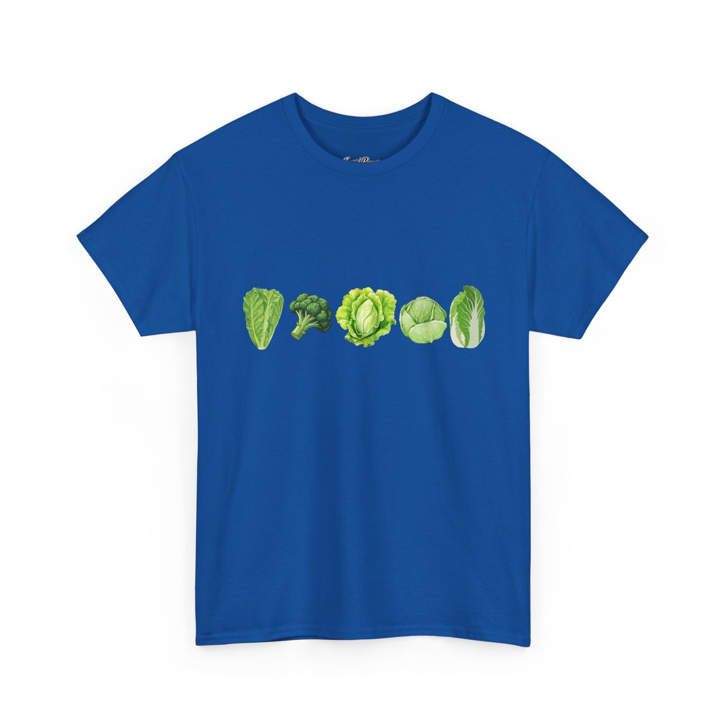 Vegetable Row T-Shirt — Green Veggies Lettuce Broccoli Cabbage Graphic Tee