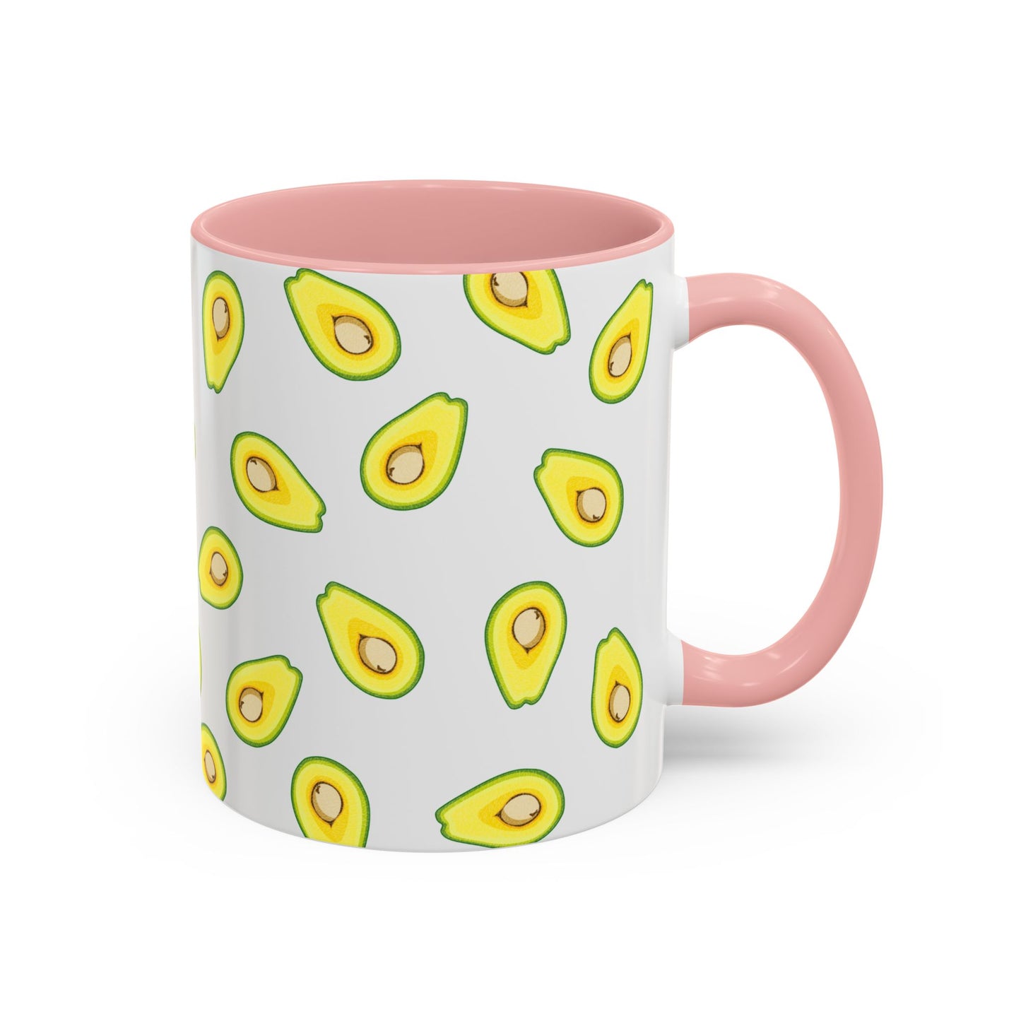 Avocado Pattern Coffee Mug — Cute Avocado Print Accent Mug (11/15oz)