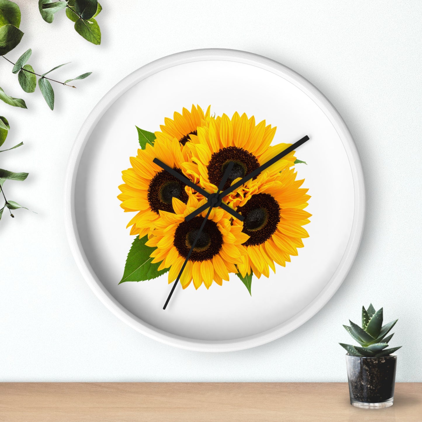 Sunflower Wall Clock — Bright Floral Home Decor Clock