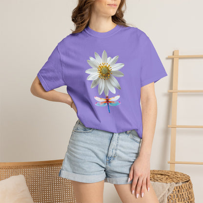 Lotus & Dragonfly T-Shirt — Floral Nature Graphic Tee
