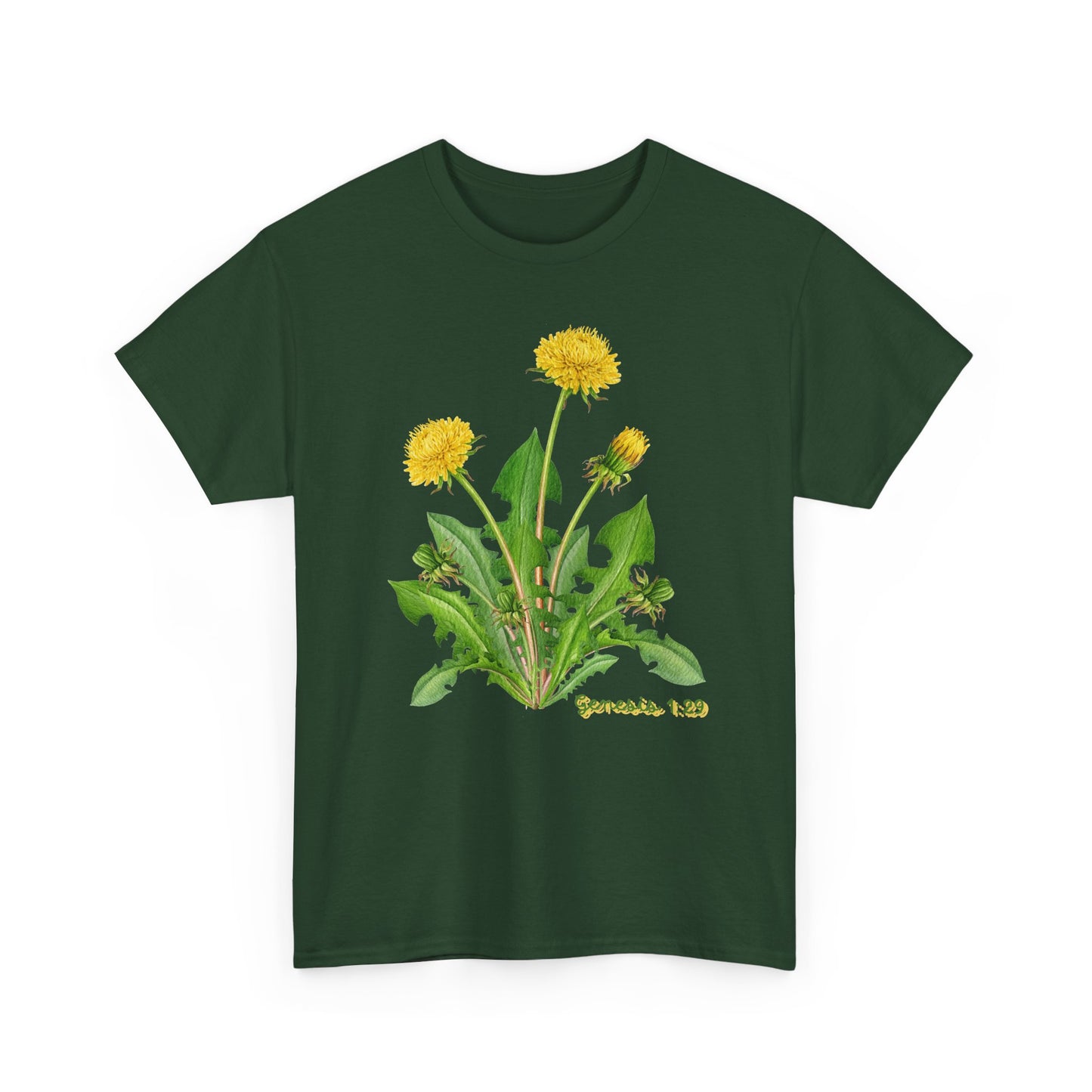 Dandelion Botanical Tee — Genesis 1:29 Floral Graphic T-Shirt