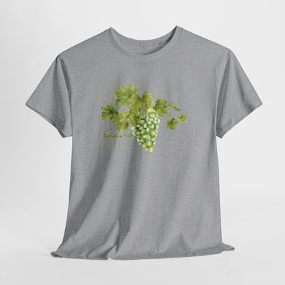 Genesis 1:29 Grapevine Watercolor T-Shirt — Green Grape Vines Tee