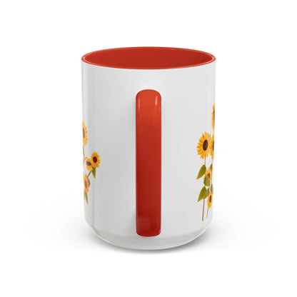 Sunflower Field Accent Tea Mug – Bright Floral 11/15oz Ceramic