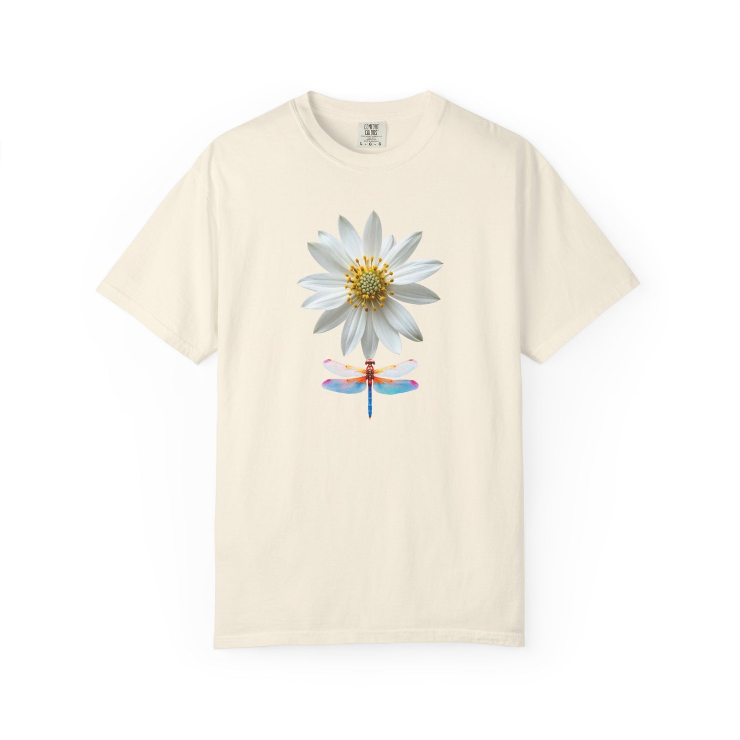 Lotus & Dragonfly T-Shirt — Floral Nature Graphic Tee