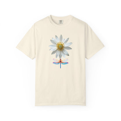 Lotus & Dragonfly T-Shirt — Floral Nature Graphic Tee
