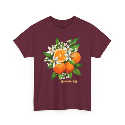 Orange Blossom Tee — Genesis 1:29 Fruit Illustration Shirt