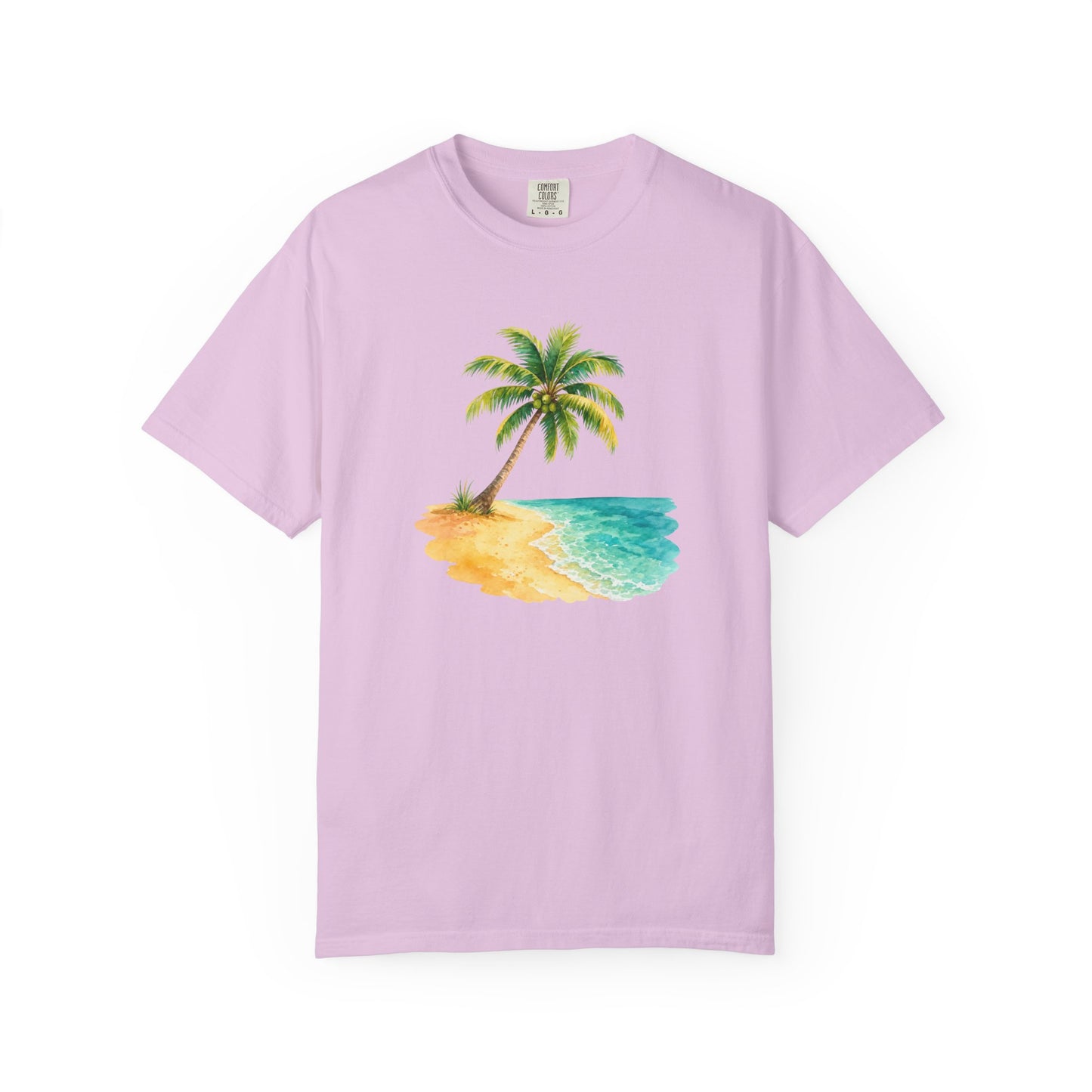 Tropical Palm Beach T-Shirt — Watercolor Island Graphic Tee