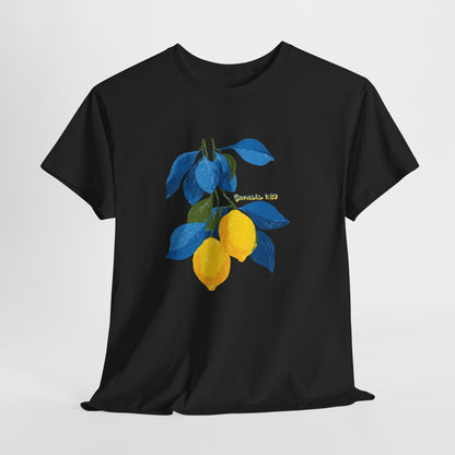 Lemon Branch Graphic Tee — Genesis 1:29 Inspirational Fruit Shirt