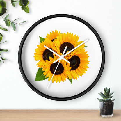Sunflower Wall Clock — Bright Floral Home Decor Clock