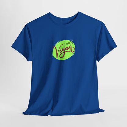 Vegan Tee — 100% Vegan Green Badge T-Shirt