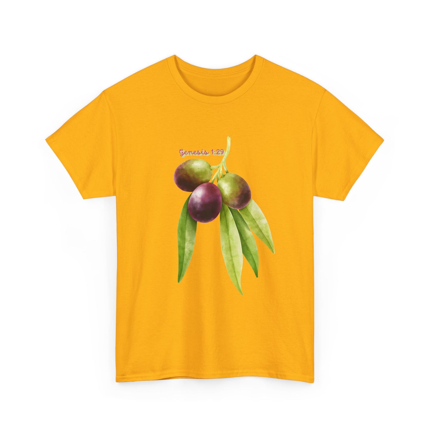 Olive Branch Watercolor T-Shirt — Genesis 1:29 Faith Tee