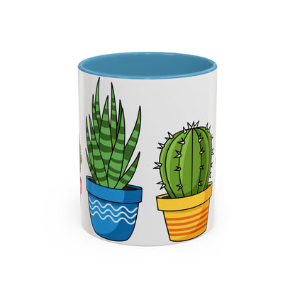 Cactus & Succulent Accent Coffee Mug — Cute Potted Plants 11/15oz