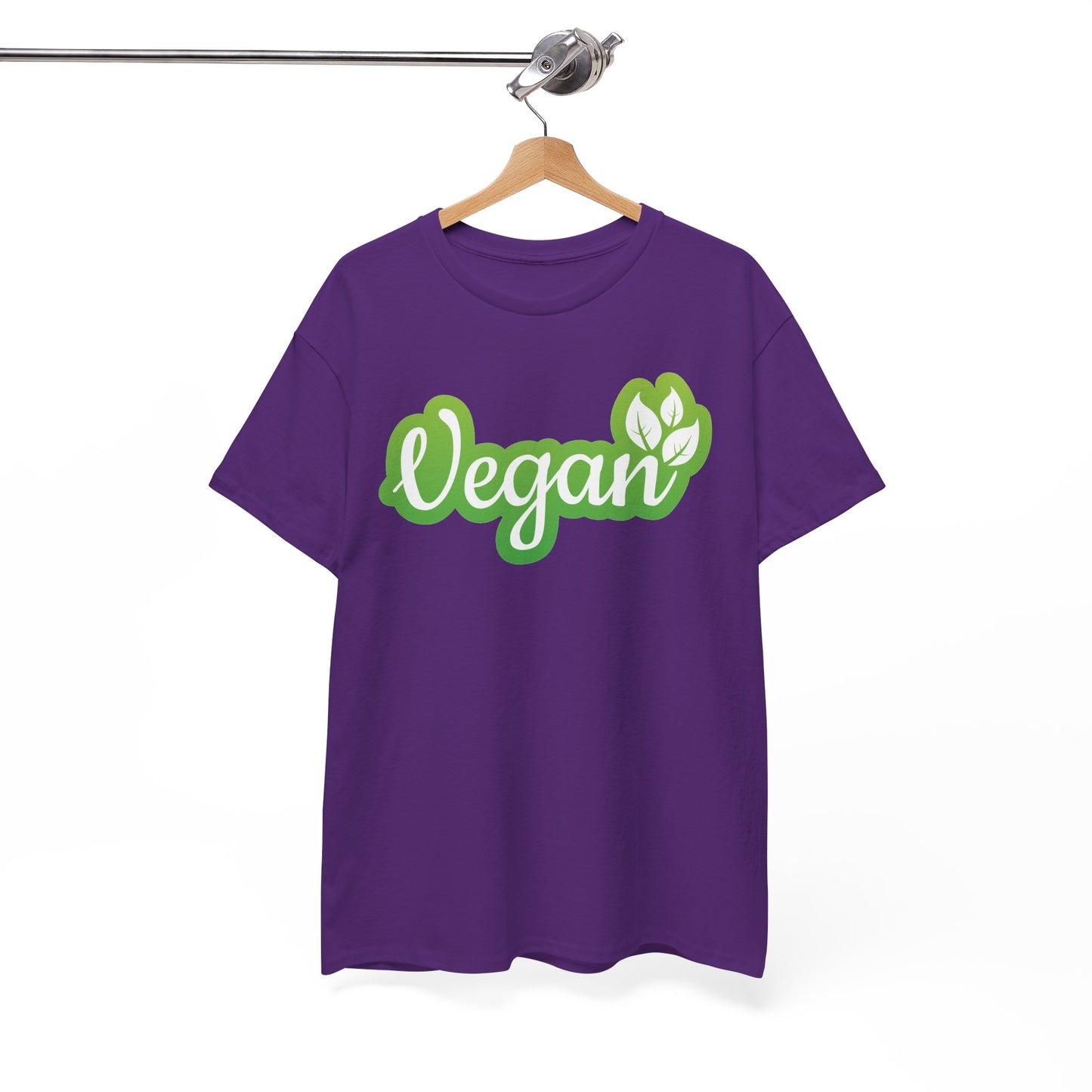Vegan Script Tee — Green Leaf Eco-Friendly T-Shirt