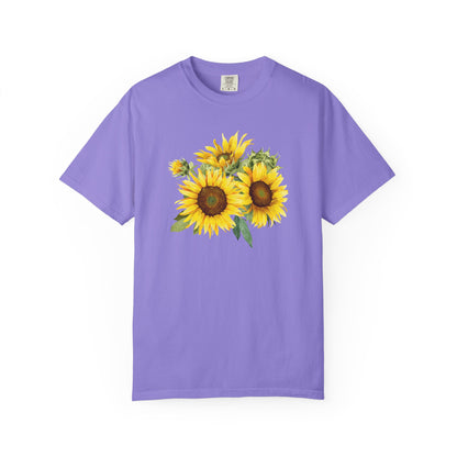 Sunflower Floral T-Shirt — Vintage Yellow Sunflower Graphic Tee