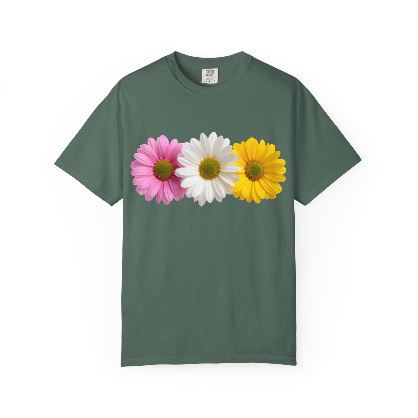 Daisy Trio T-Shirt — Pink White Yellow Floral Tee