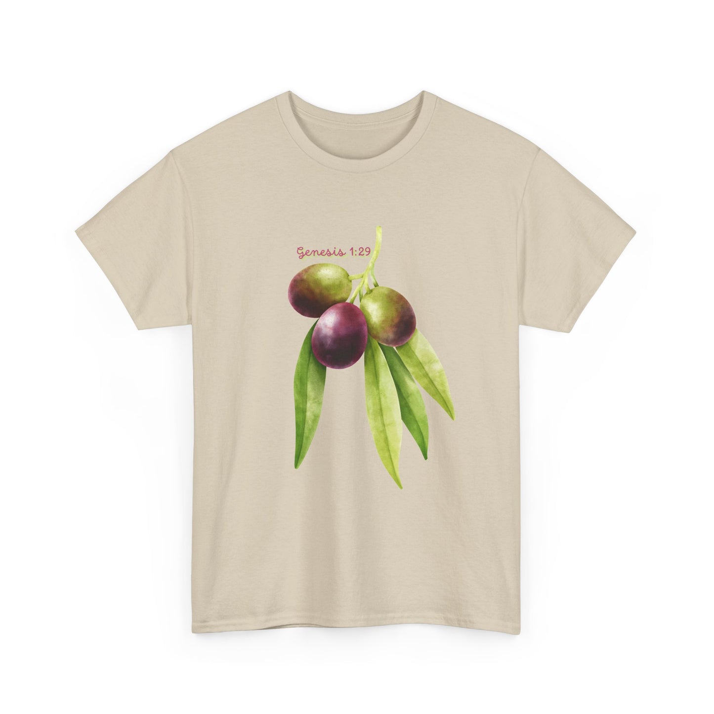 Olive Branch Watercolor T-Shirt — Genesis 1:29 Faith Tee