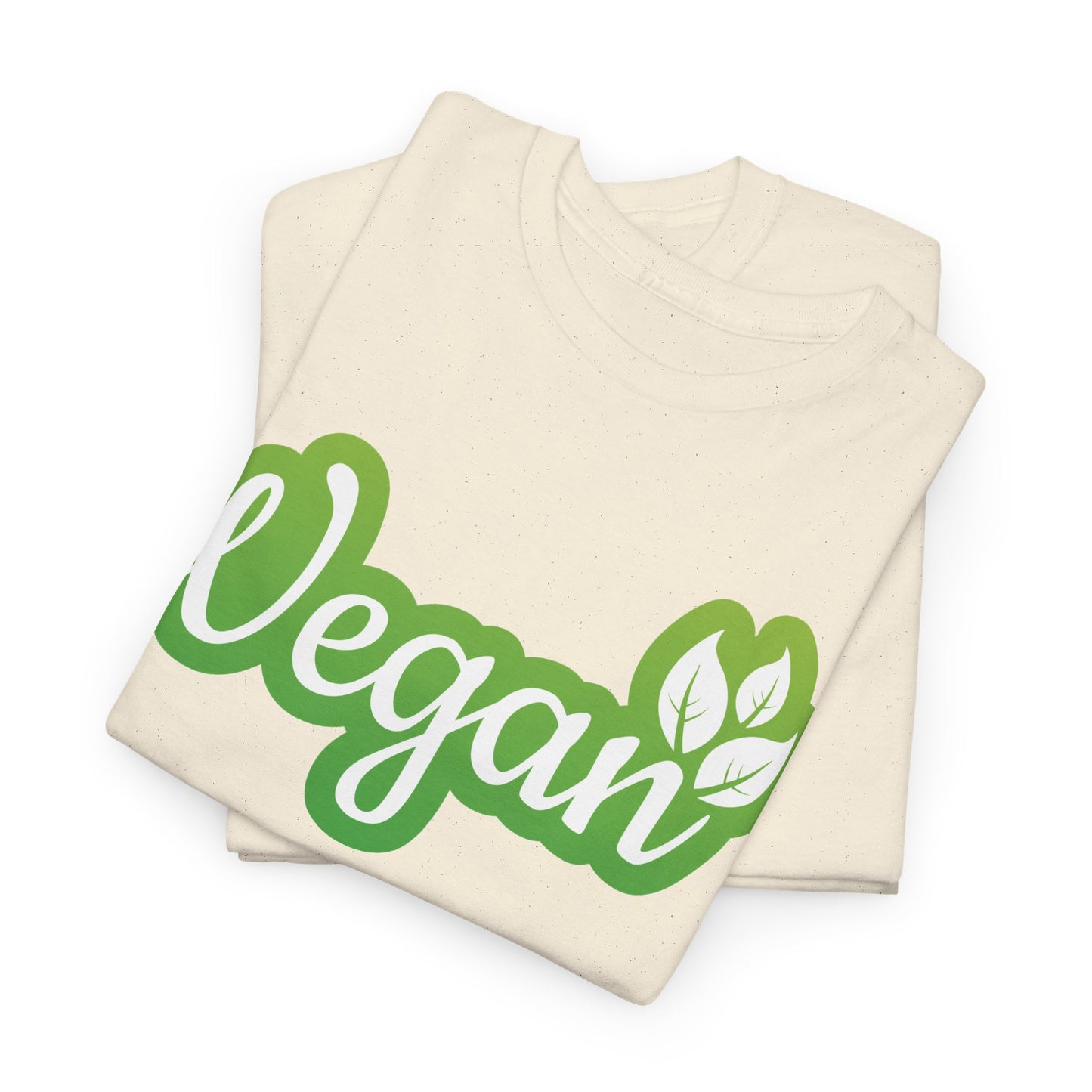 Vegan Script Tee — Green Leaf Eco-Friendly T-Shirt