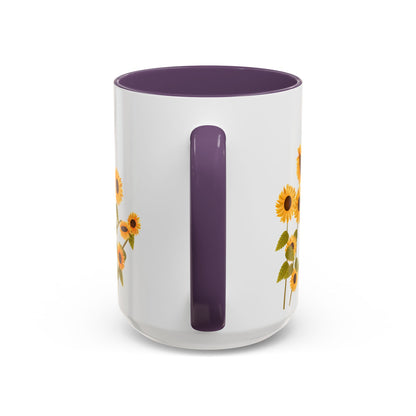 Sunflower Field Accent Tea Mug – Bright Floral 11/15oz Ceramic