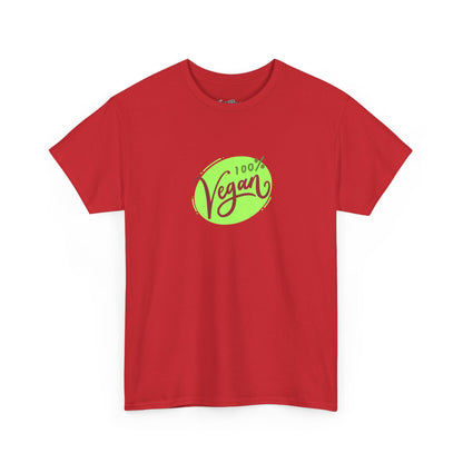 Vegan Tee — 100% Vegan Green Badge T-Shirt