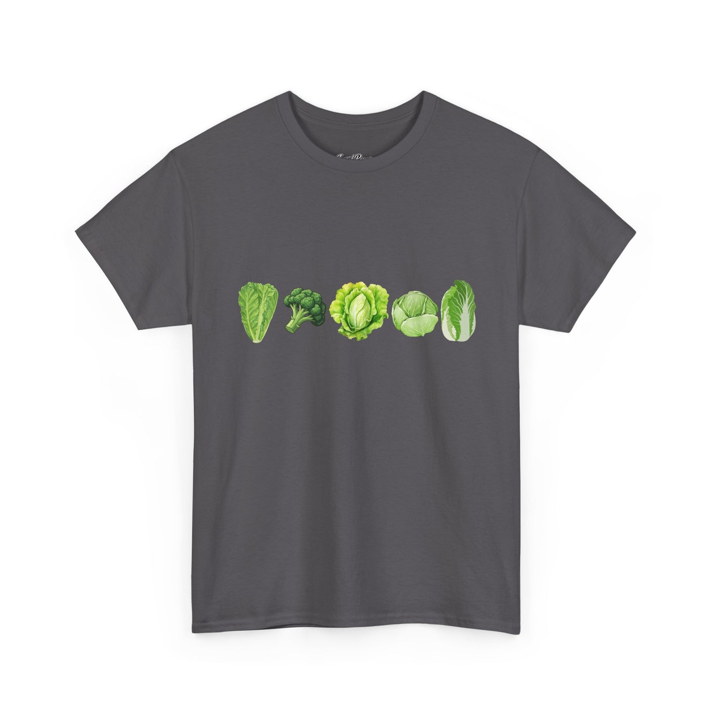 Vegetable Row T-Shirt — Green Veggies Lettuce Broccoli Cabbage Graphic Tee