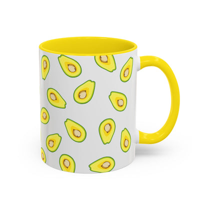 Avocado Pattern Coffee Mug — Cute Avocado Print Accent Mug (11/15oz)