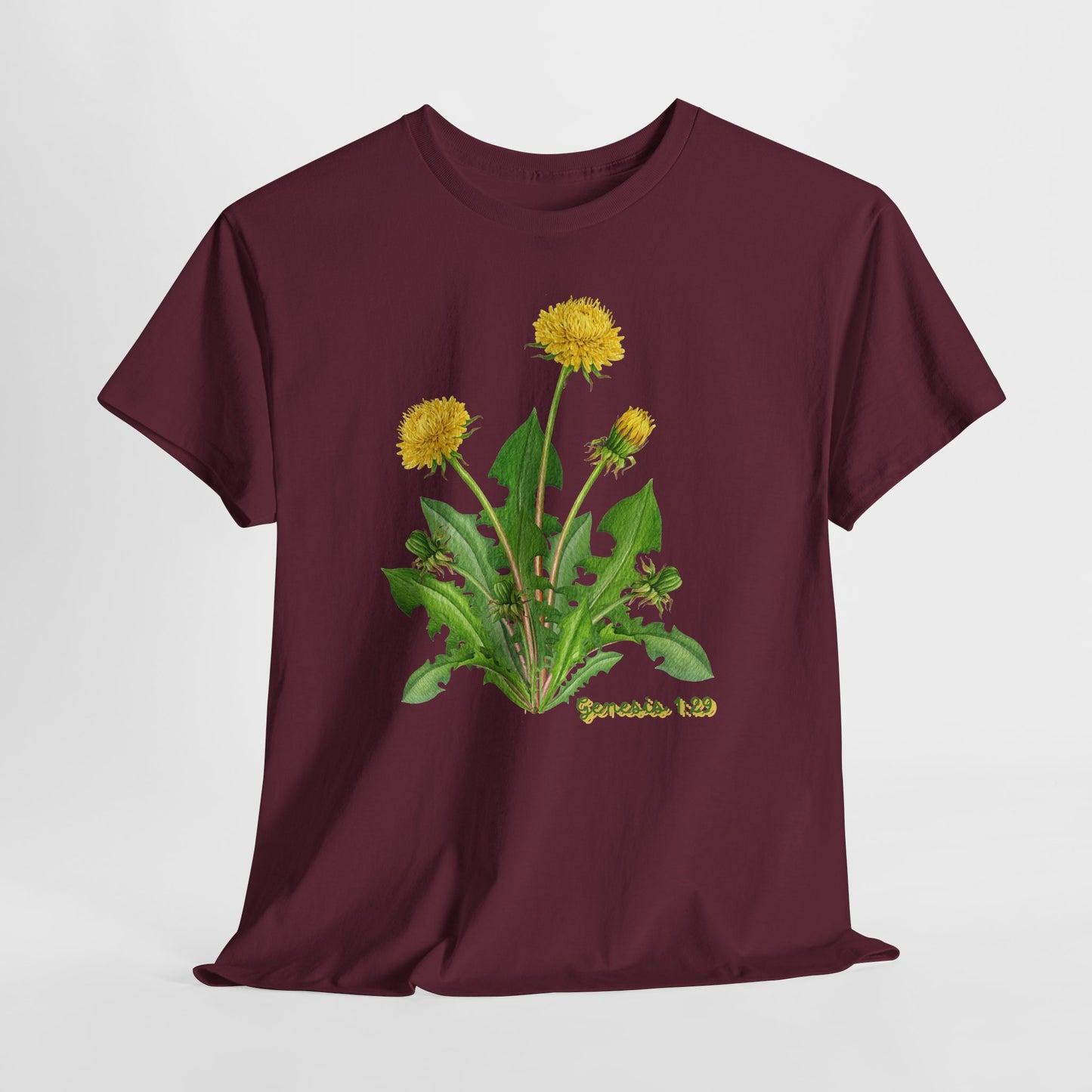 Dandelion Botanical Tee — Genesis 1:29 Floral Graphic T-Shirt