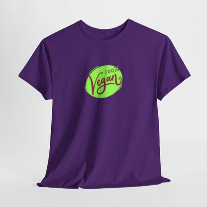 Vegan Tee — 100% Vegan Green Badge T-Shirt