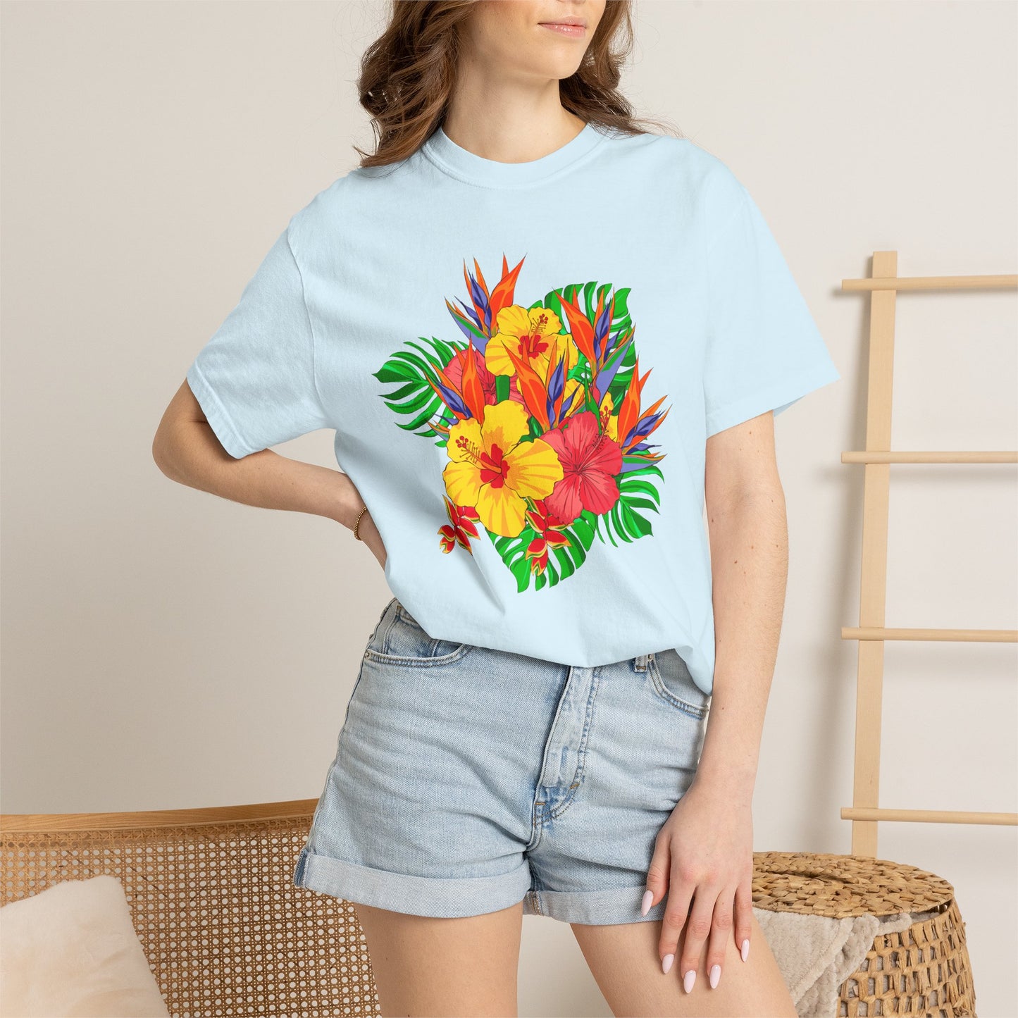 Tropical Hibiscus Floral T-Shirt