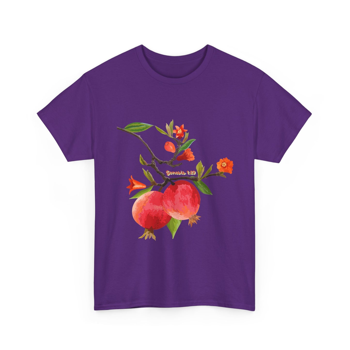 Pomegranate Bloom T-Shirt — Botanical Fruit Watercolor Tee