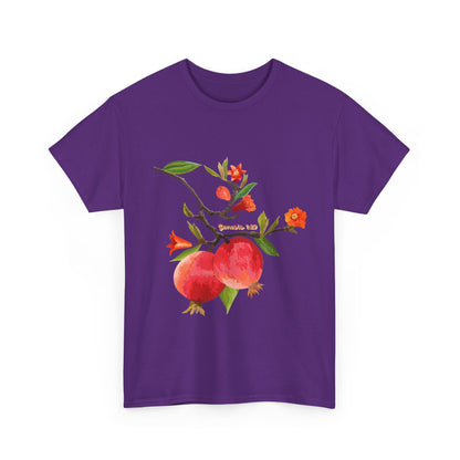 Pomegranate Bloom T-Shirt — Botanical Fruit Watercolor Tee