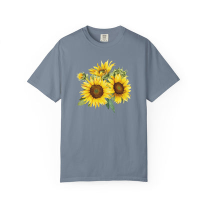 Sunflower Floral T-Shirt — Vintage Yellow Sunflower Graphic Tee