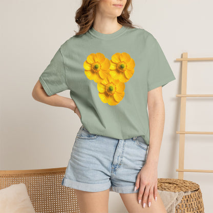 Yellow Floral Heart T-Shirt