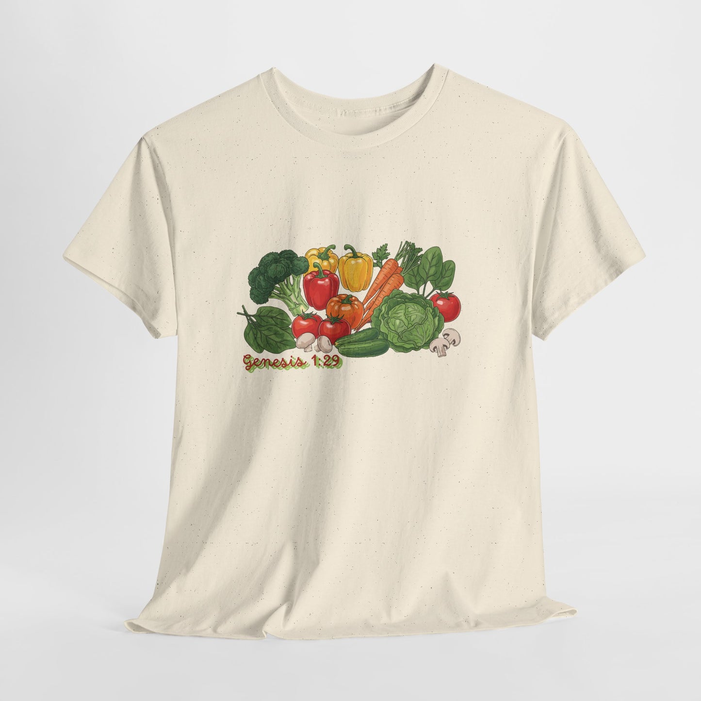 Vegetable Garden Tee — Fresh Veggies Illustration with "Genesis 1:29"