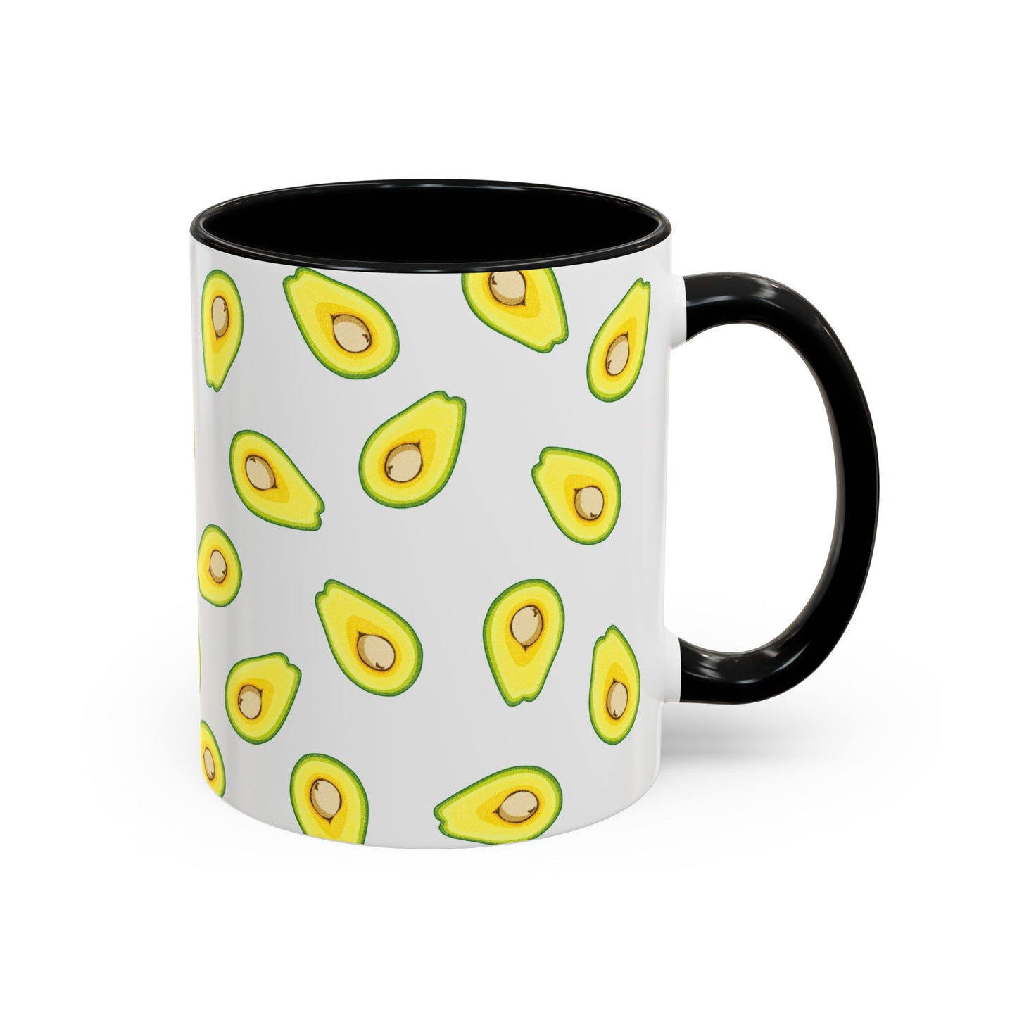 Avocado Pattern Coffee Mug — Cute Avocado Print Accent Mug (11/15oz)