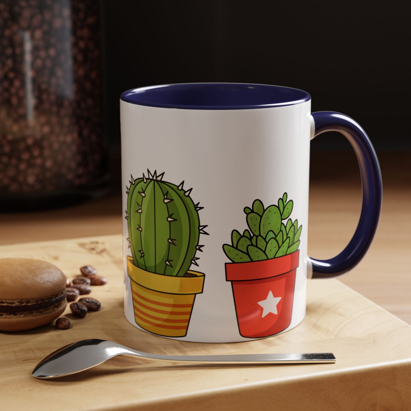 Cactus & Succulent Accent Coffee Mug — Cute Potted Plants 11/15oz