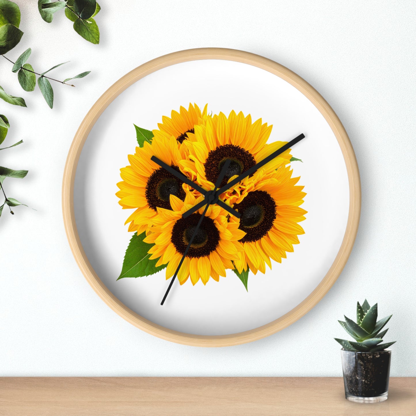 Sunflower Wall Clock — Bright Floral Home Decor Clock
