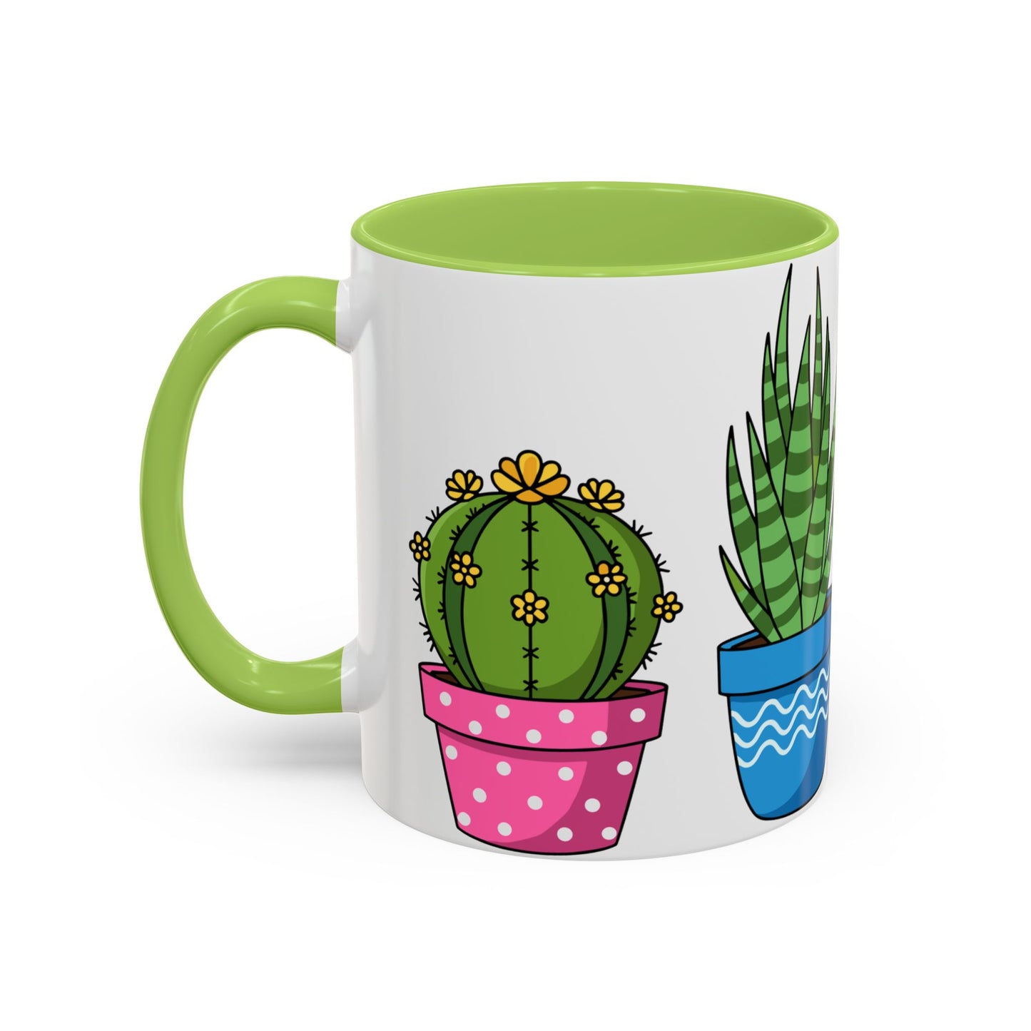 Cactus & Succulent Accent Coffee Mug — Cute Potted Plants 11/15oz