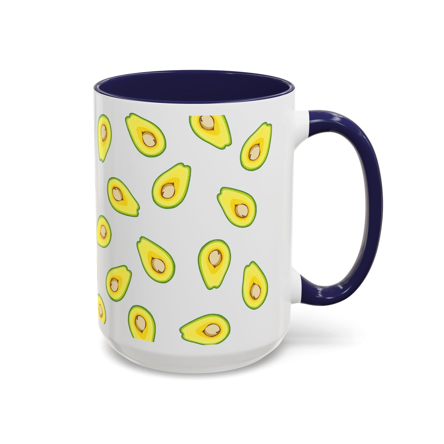 Avocado Pattern Coffee Mug — Cute Avocado Print Accent Mug (11/15oz)