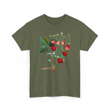 Strawberry Botanical Tee — Vintage Fruit Illustration T-Shirt Genesis 1:29