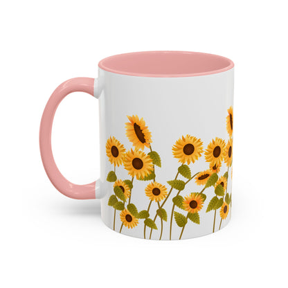 Sunflower Field Accent Tea Mug – Bright Floral 11/15oz Ceramic