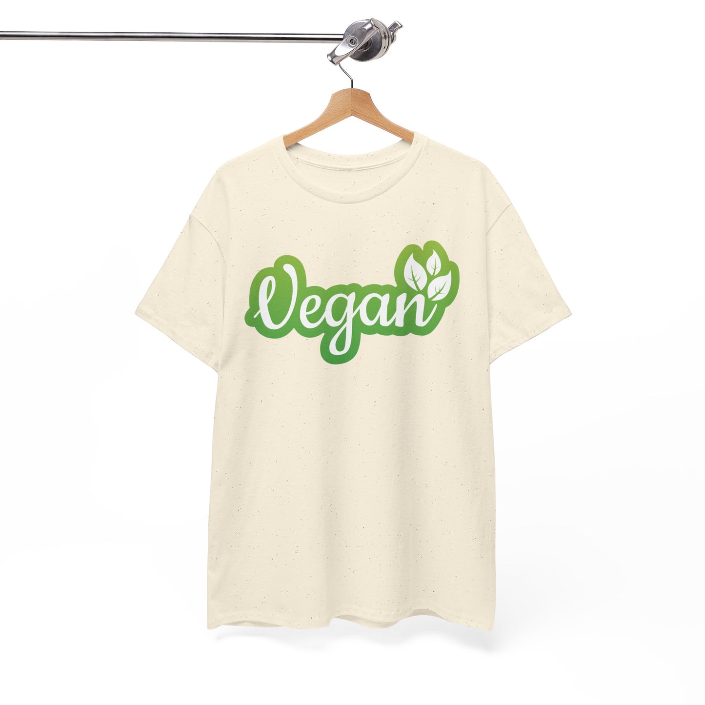 Vegan Script Tee — Green Leaf Eco-Friendly T-Shirt