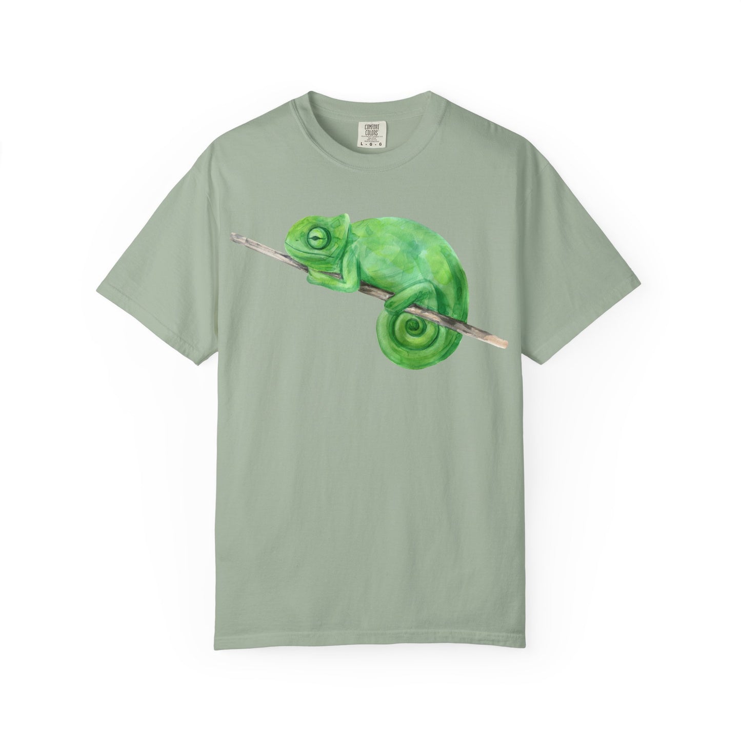 Chameleon Branch T-Shirt — Cute Green Chameleon Graphic Tee