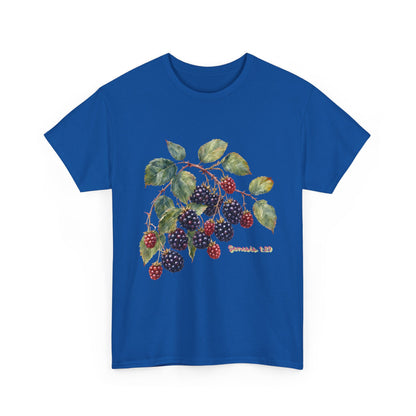 T-Shirt — Vintage Blackberry Branch Illustration Tee (Genesis 1:29)